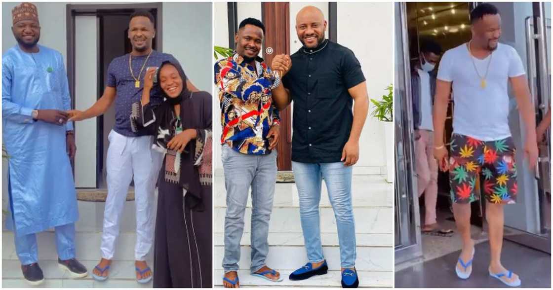 Zubby Michael loves his bathroom slippers Zubby Michael loves his bathroom slippers