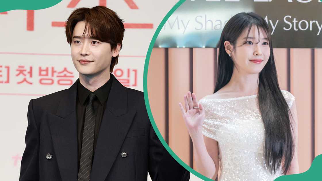 Lee Jong-suk at The Link Seoul in Seoul, South Korea (L). Singer and actress IU at Lotte Avenel Jamsil in Songpa-gu in Seoul, South Korea (R) Lee Jong-suk at The Link Seoul in Seoul, South Korea (L). Singer and actress IU at Lotte Avenel Jamsil in Songpa-gu in Seoul, South Korea (R)