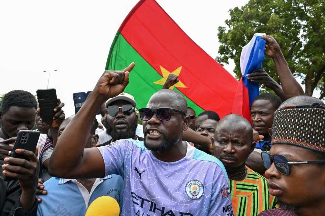 A crowd of several hundred people gathered to show their support for Traore