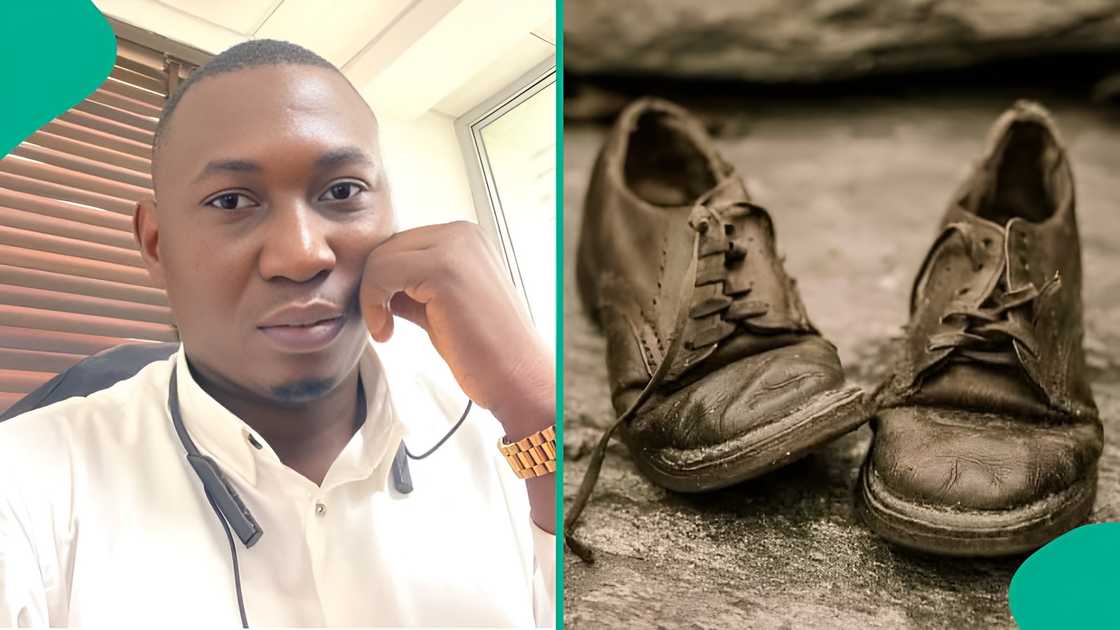 Young man’s shoes make him miss dream job