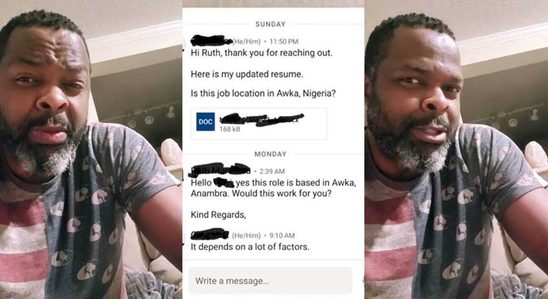 Photos of a Nigerian man who lives in USA but sent a resume to a recruiter in Awka. Photos of a Nigerian man who lives in USA but sent a resume to a recruiter in Awka.