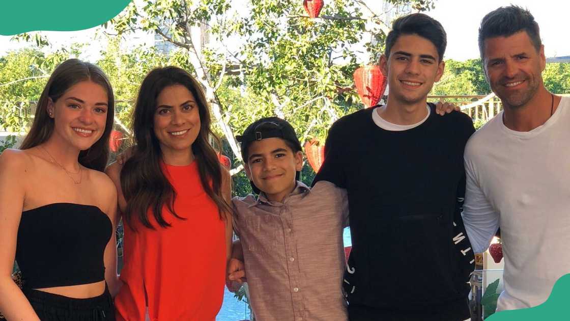 Anne-Marie Angélil, Marc Drupe and their three children. Anne-Marie Angélil, Marc Drupe and their three children.