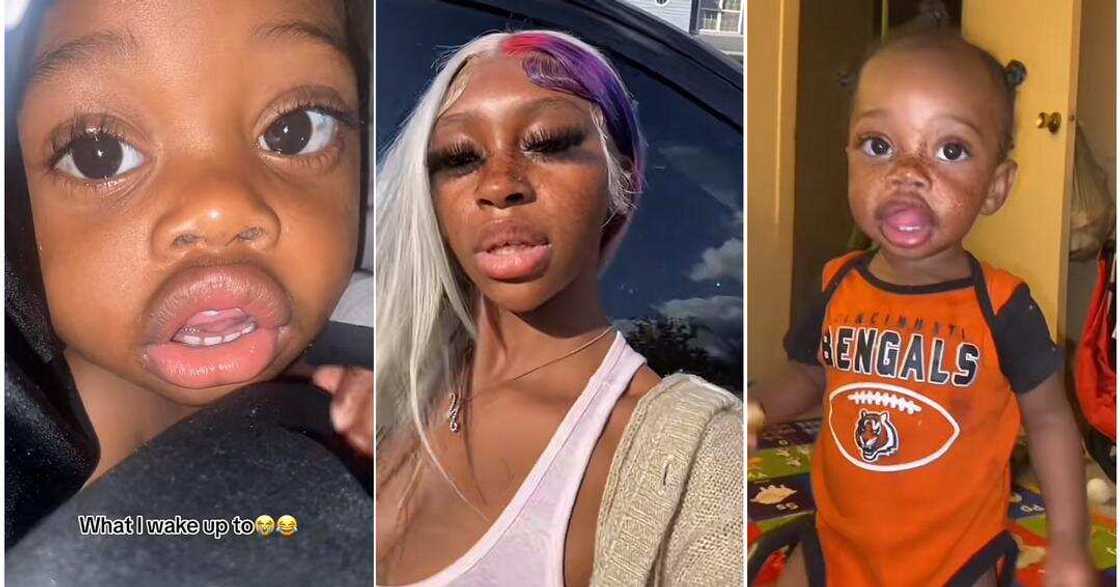 Mum wakes up to see son staring at her Mum wakes up to see son staring at her