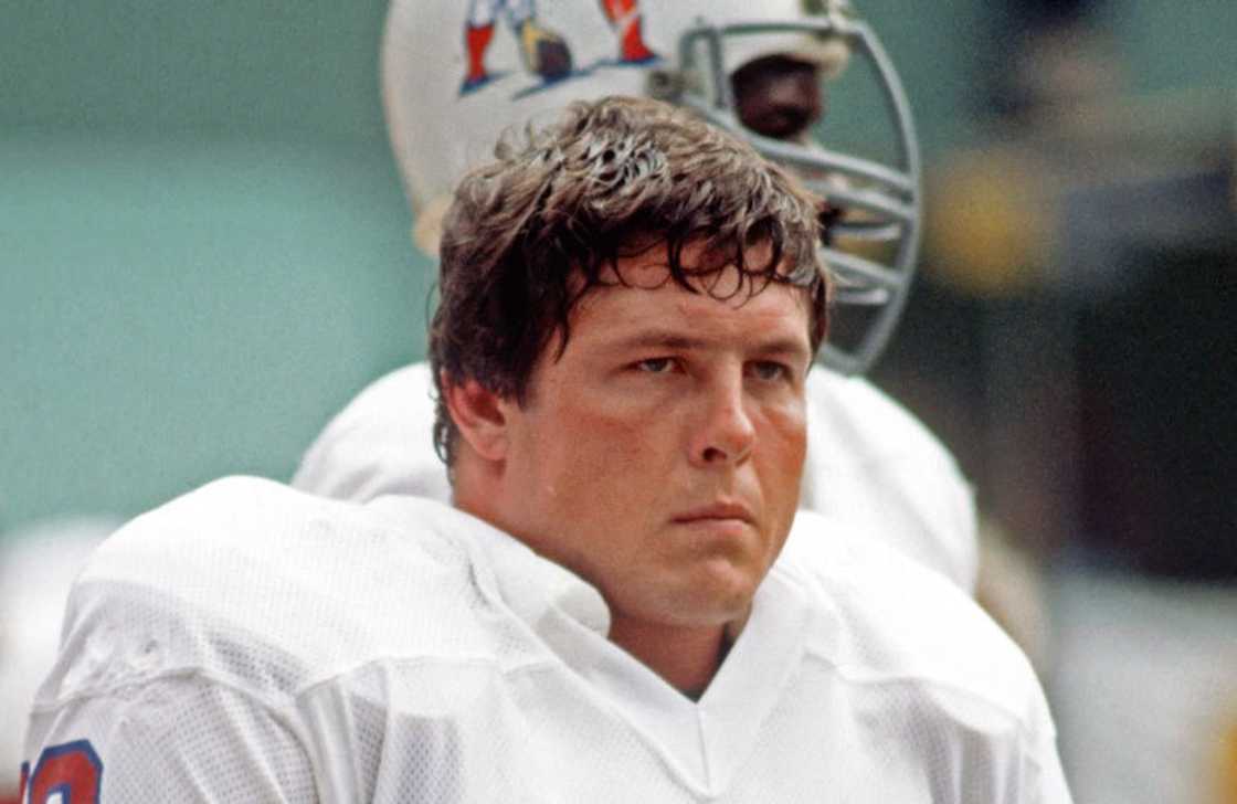 John Hannah #73 of the New England Patriots looks on from the sideline at Three Rivers Stadium John Hannah #73 of the New England Patriots looks on from the sideline at Three Rivers Stadium