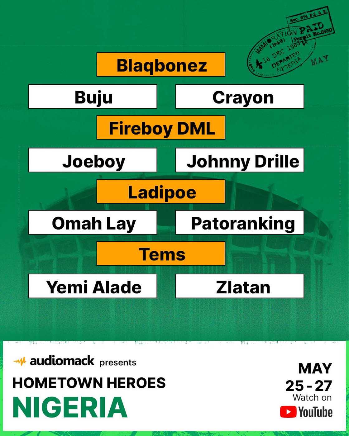 Audiomack Presents: Hometown Heroes Nigeria Virtual Concert Series Audiomack Presents: Hometown Heroes Nigeria Virtual Concert Series