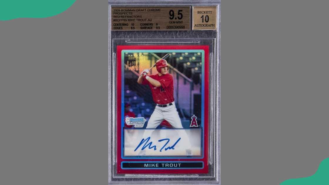 Mike Trout: 2009 Bowman Chrome Draft Red Refractor Autograph Mike Trout: 2009 Bowman Chrome Draft Red Refractor Autograph