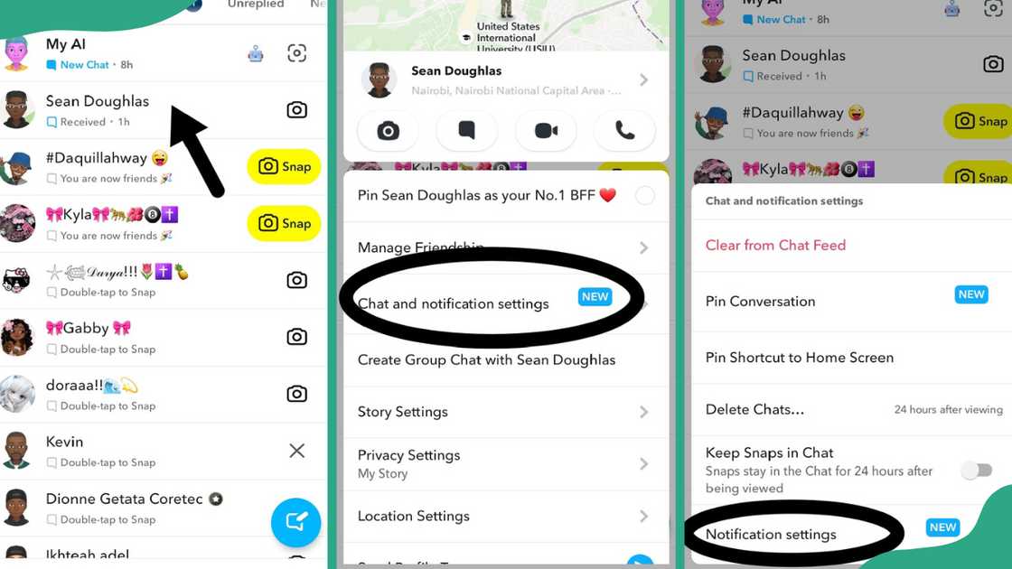 Steps for muting notifications for specific chats Steps for muting notifications for specific chats