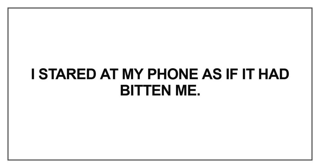 I stared at my phone