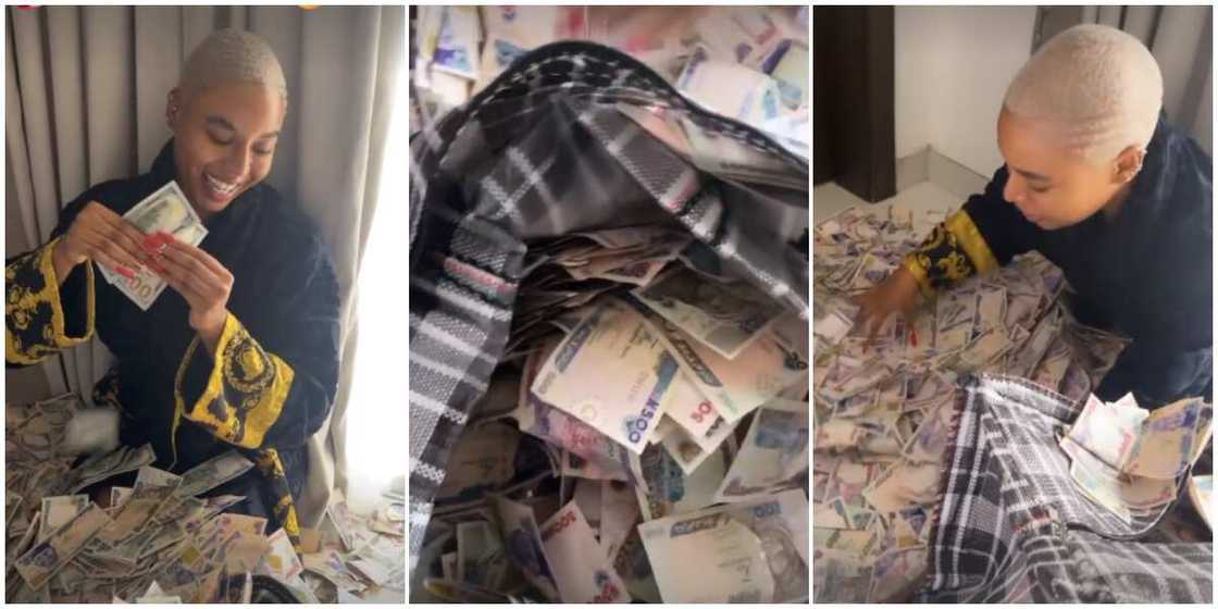 Nancy Isime 'swims' in pool of cash sprayed at her birthday party Nancy Isime 'swims' in pool of cash sprayed at her birthday party