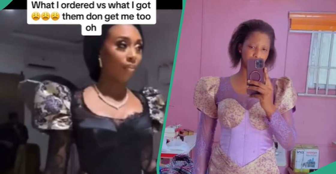 Lady shows off dress she ordered vs what she got Lady shows off dress she ordered vs what she got