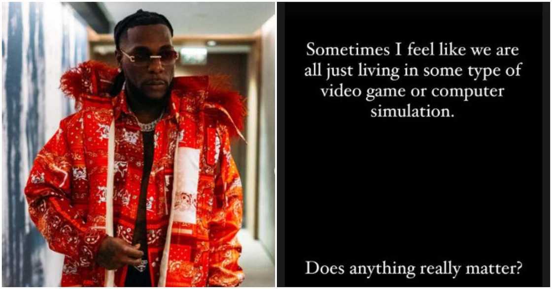 Burna Boy wonders about life. Burna Boy wonders about life.