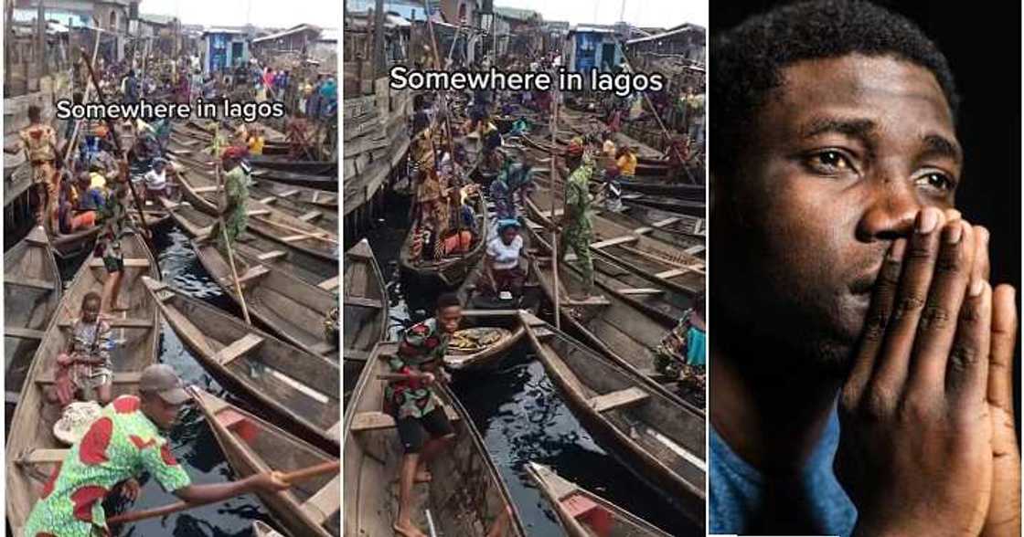 Angry Lagos resident, traffic in Makoko river, Congestion Angry Lagos resident, traffic in Makoko river, Congestion