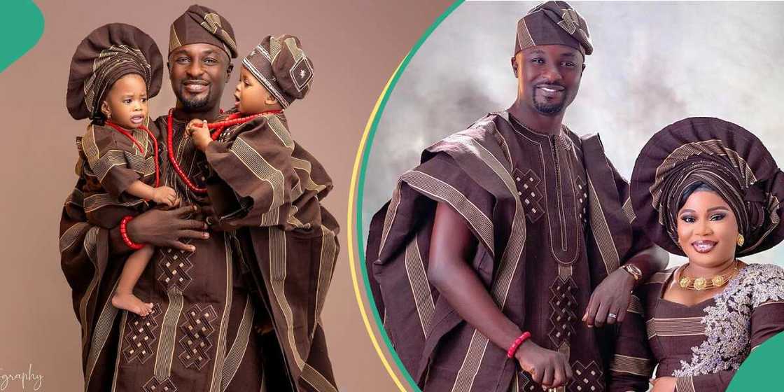 Adeniyi Johnson marks birthday with his twins children. Adeniyi Johnson marks birthday with his twins children.