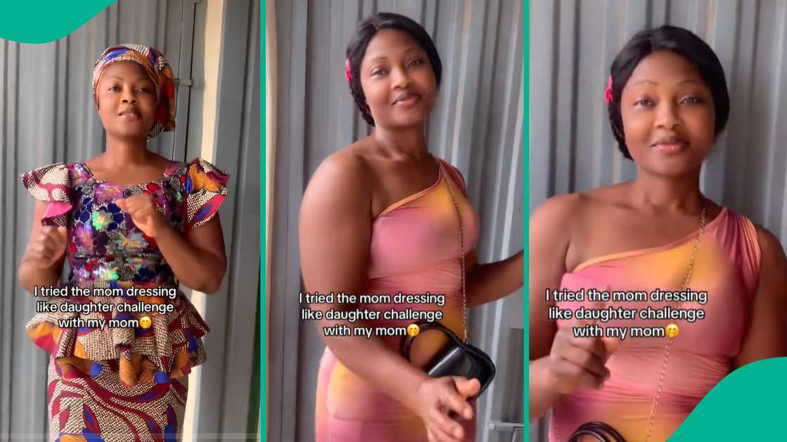 A Nigerian lady transforms her mother to look like a baddie in a viral TikTok video. A Nigerian lady transforms her mother to look like a baddie in a viral TikTok video.