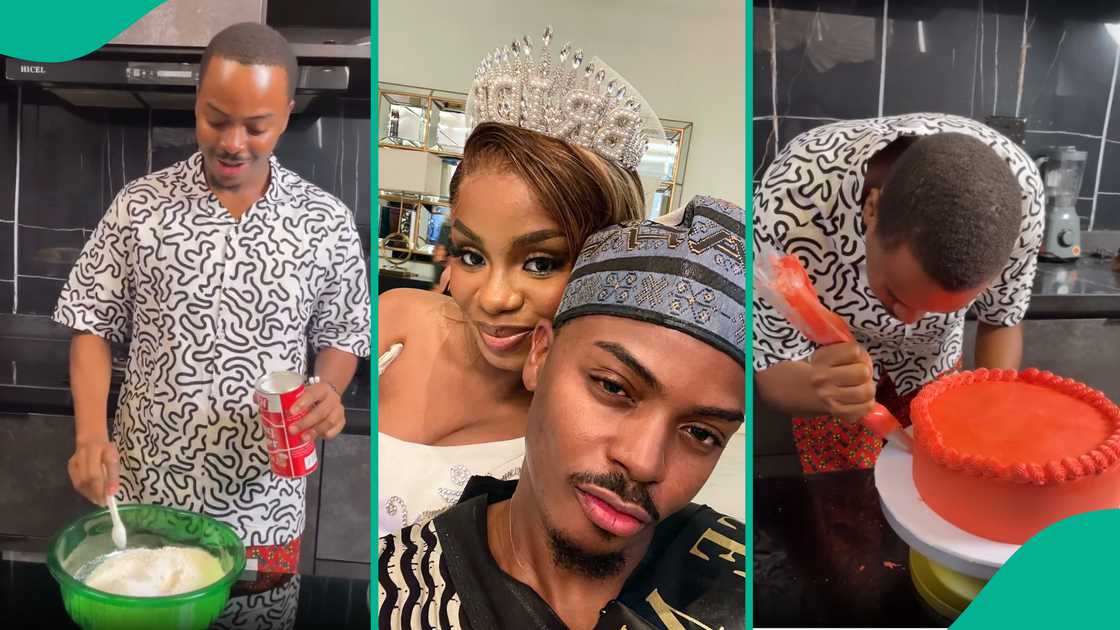 JP2025: Enioluwa bakes and decorates cake for Priscy before her wedding day. JP2025: Enioluwa bakes and decorates cake for Priscy before her wedding day.