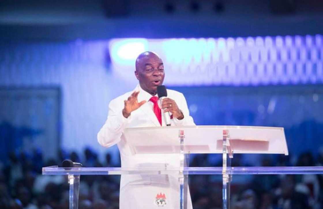 Oyedepo during ministration Oyedepo during ministration