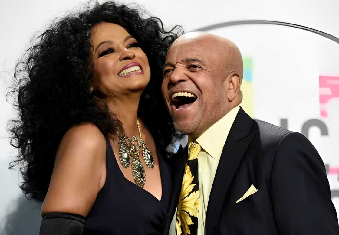 Berry Gordy and Diana Ross share a moment on the red carpet Berry Gordy and Diana Ross share a moment on the red carpet