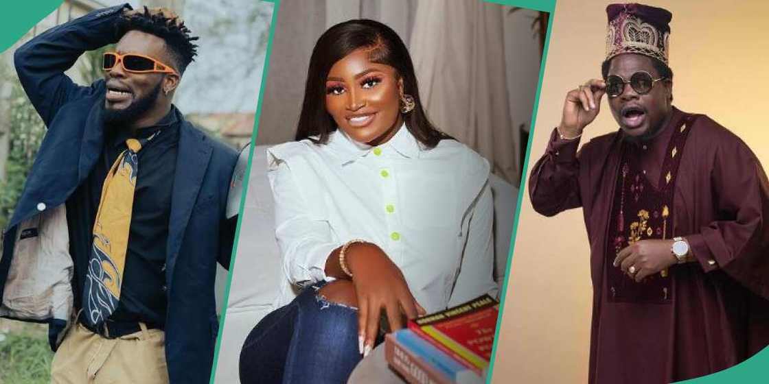 Comedians Broda Shaggi and Mr Macaroni with Chizzy Alichi Comedians Broda Shaggi and Mr Macaroni with Chizzy Alichi