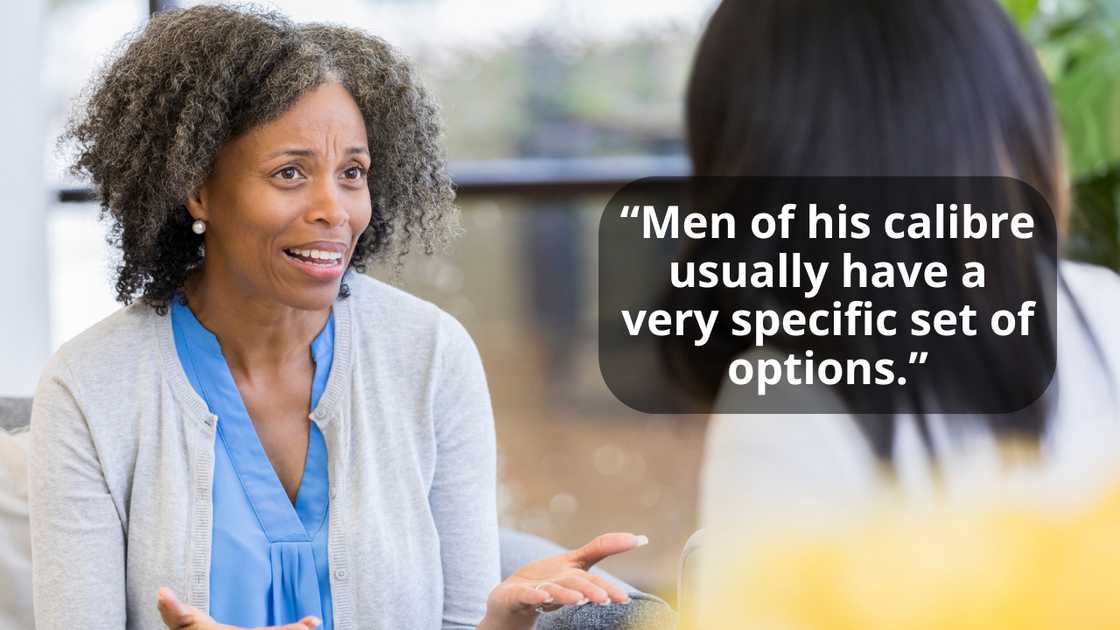 A mother talking with her daughter