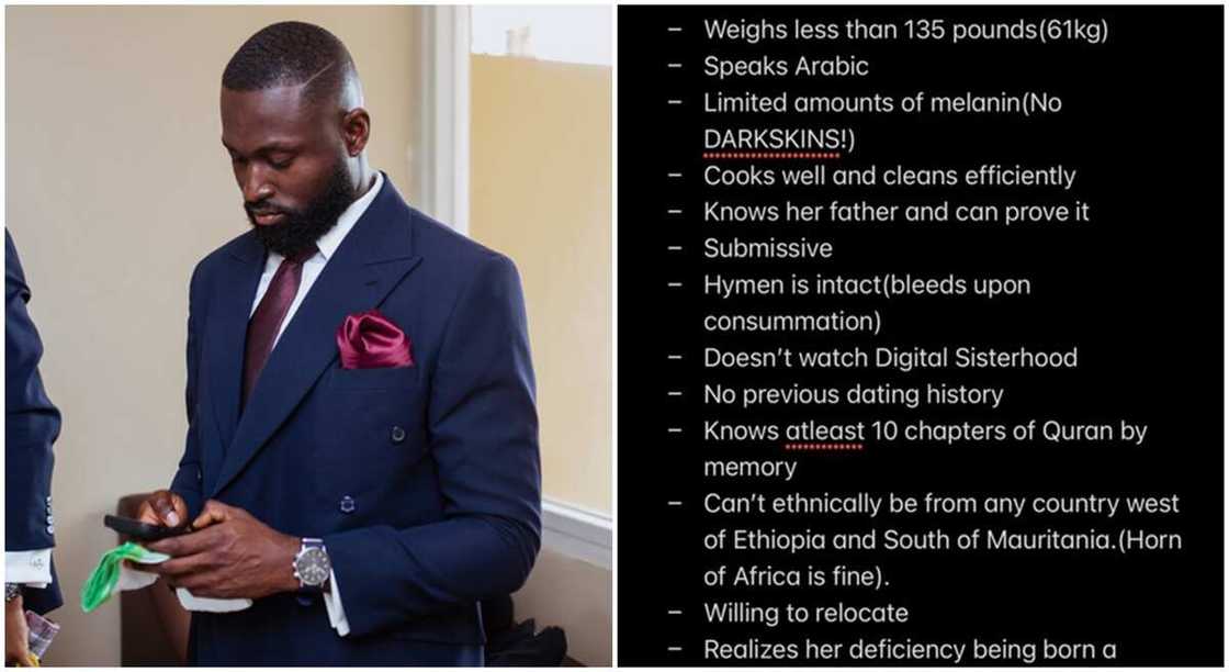 Nigerian man searches for a lady to marry but says the lady must know how to speak Arabic language.