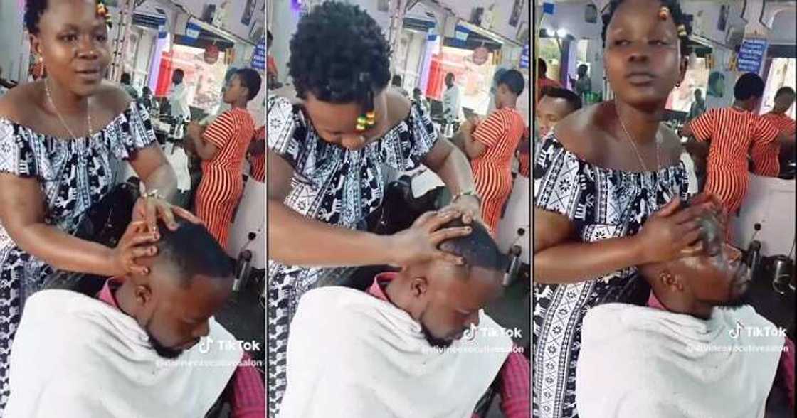 Curvy ladies massaging clients' heads at salon