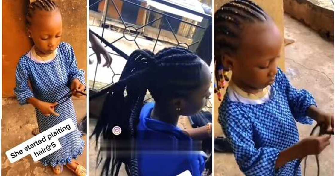 Little girl braids hair Little girl braids hair