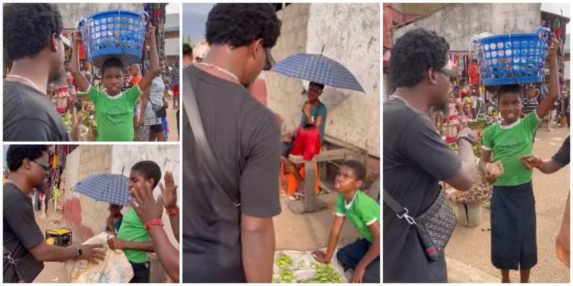 Reactions as stranger buys all the wares of street seller, gives her additional 10k for her widow mum Reactions as stranger buys all the wares of street seller, gives her additional 10k for her widow mum