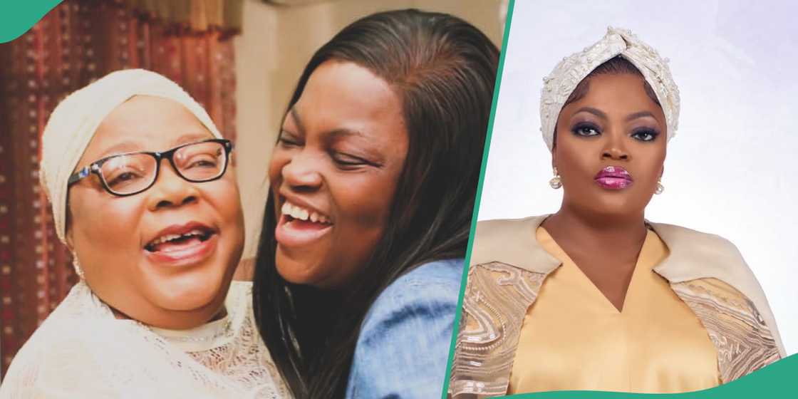 Funke Akindele shares post about her late mother online. Funke Akindele shares post about her late mother online.