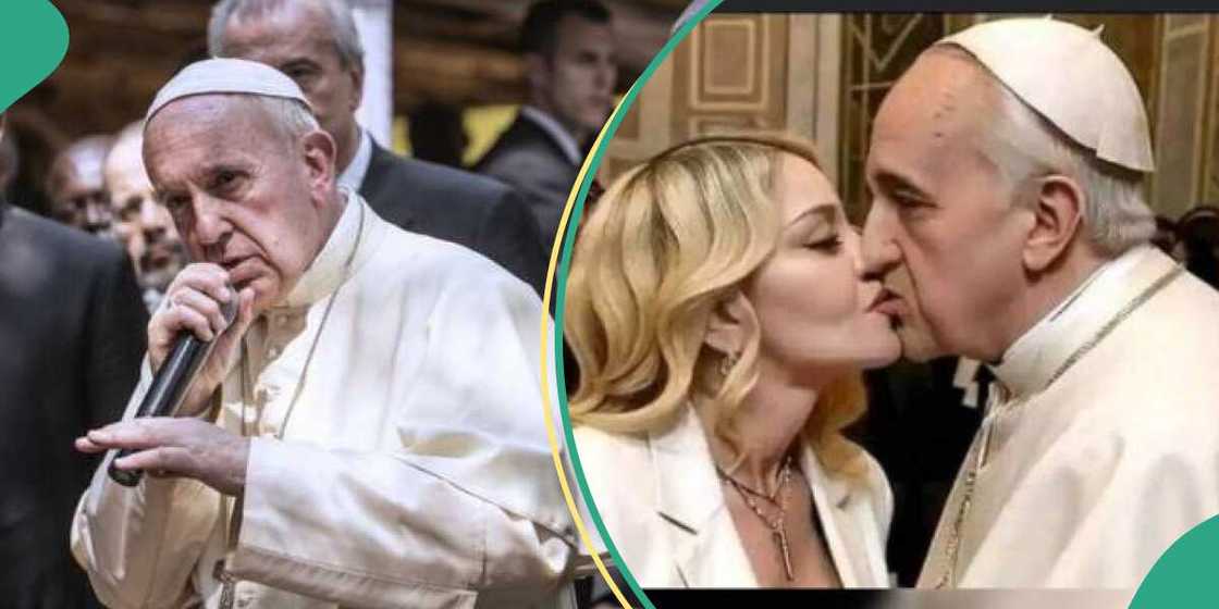 The image of Pope Francis kissing and grabbing the breast of the US musician Madonna has been fact-checked to be AI-generated The image of Pope Francis kissing and grabbing the breast of the US musician Madonna has been fact-checked to be AI-generated