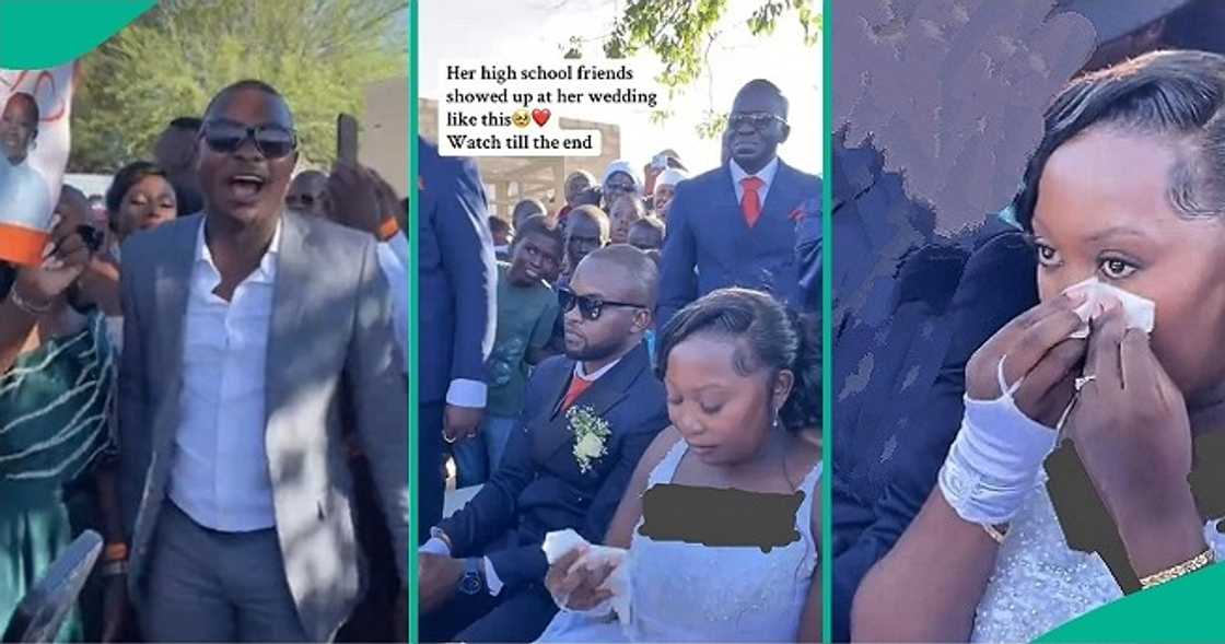 Bride gets surprised by high school friends