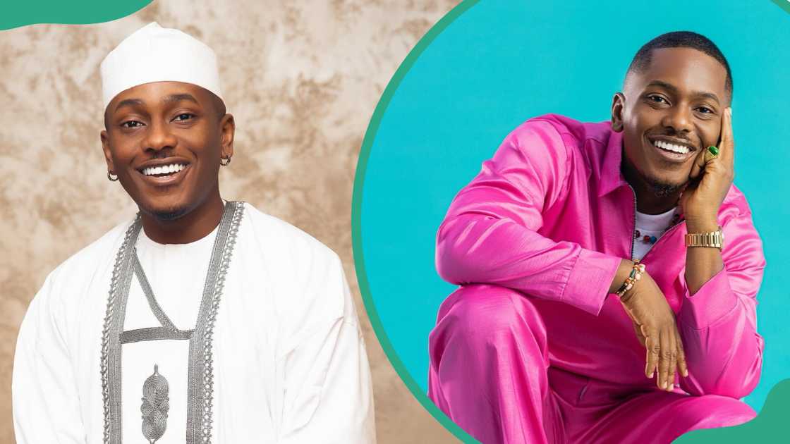 Timini Egbuson in a white and pink outfit Timini Egbuson in a white and pink outfit