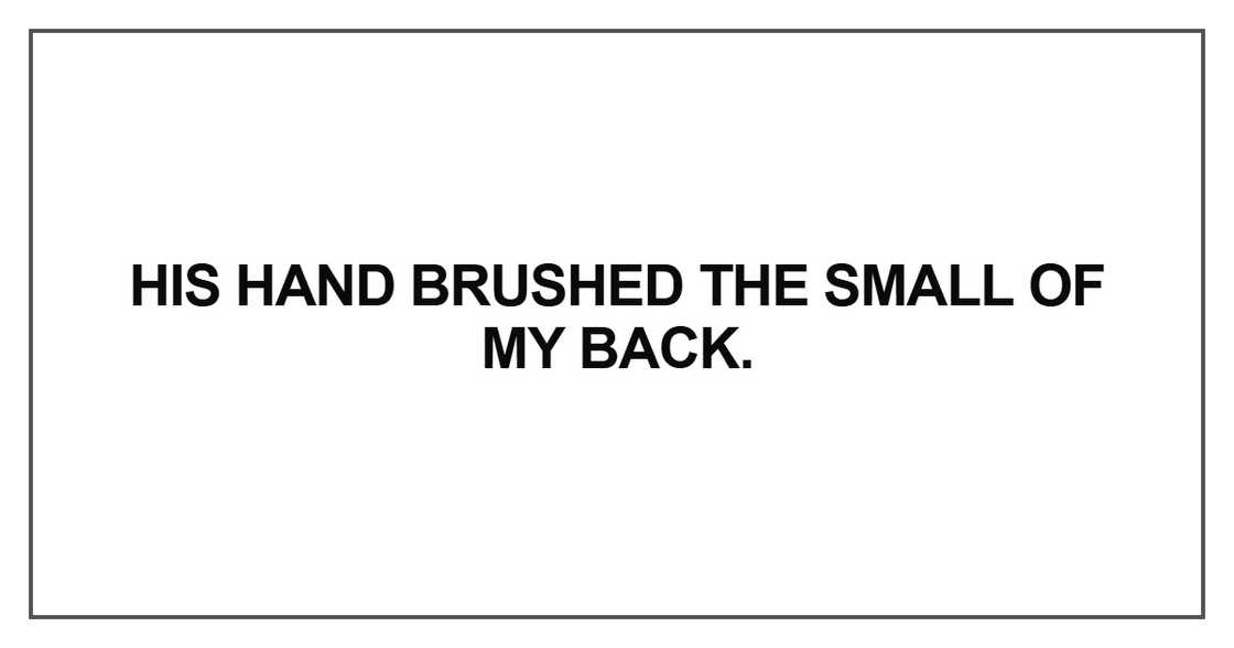 His hand brushed the small of my back His hand brushed the small of my back