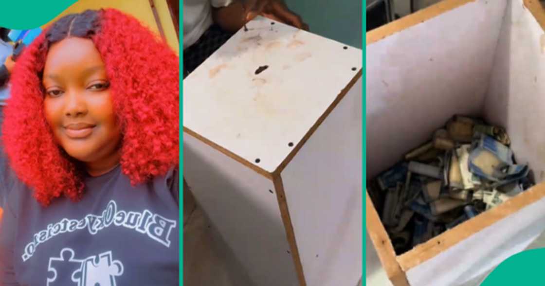 Nigerian lady finally opens her savings box.