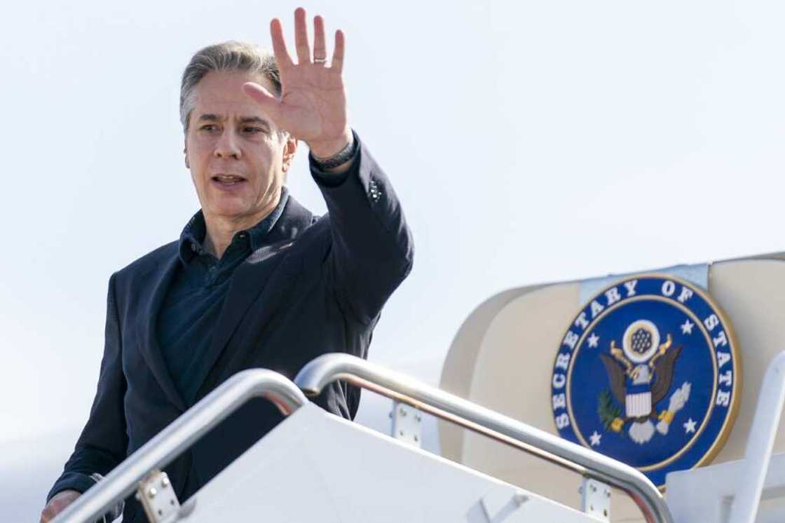 US Secretary of State Antony Blinken boards a plane to begin his 10-day trip, which includes a three-nation tour of sub-Saharan Africa US Secretary of State Antony Blinken boards a plane to begin his 10-day trip, which includes a three-nation tour of sub-Saharan Africa