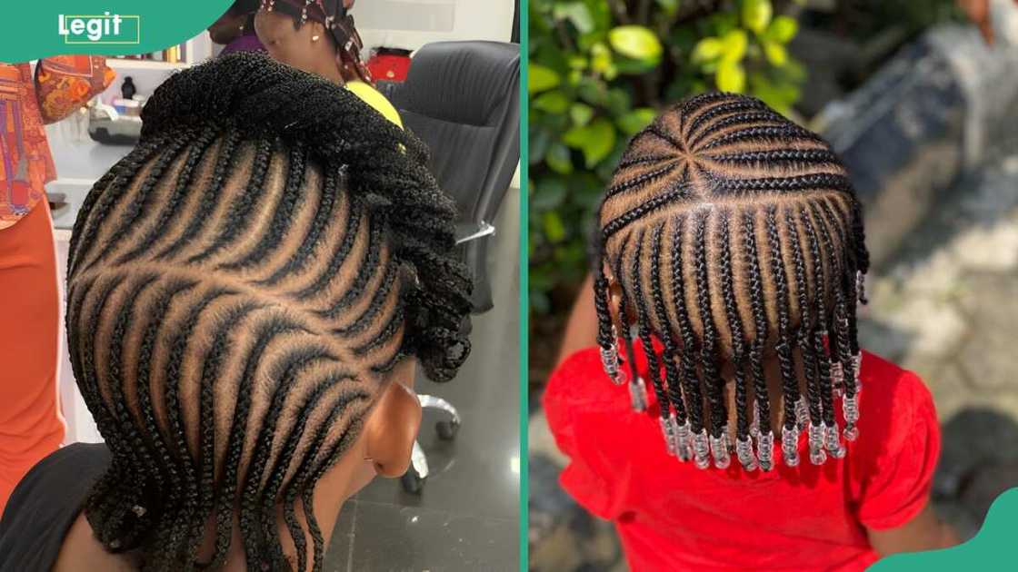 Simple June 12 hairstyle (L) and bead styled June 12 hairstyle (R) Simple June 12 hairstyle (L) and bead styled June 12 hairstyle (R)