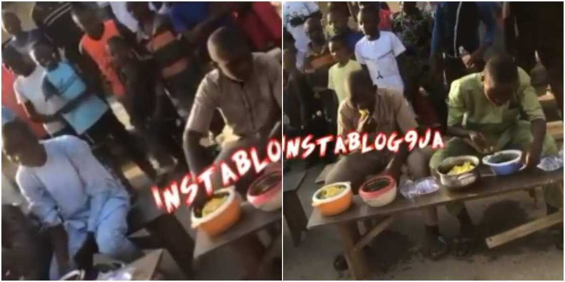 Four men engaged in eating competition in Agege Four men engaged in eating competition in Agege