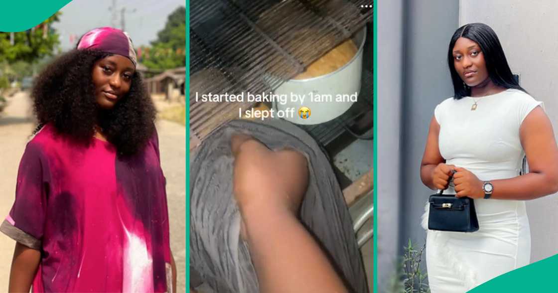 Lady baking cake at 1am and slept off in awe after waking up hours later to find it unburnt Lady baking cake at 1am and slept off in awe after waking up hours later to find it unburnt