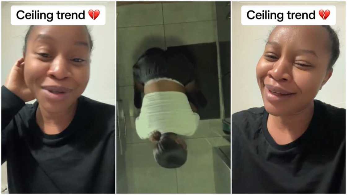 Ceiling trend/Lady shook waist. Ceiling trend/Lady shook waist.