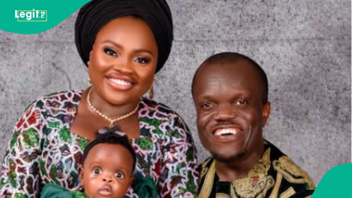 Actor Nkubi with wife and daughter.