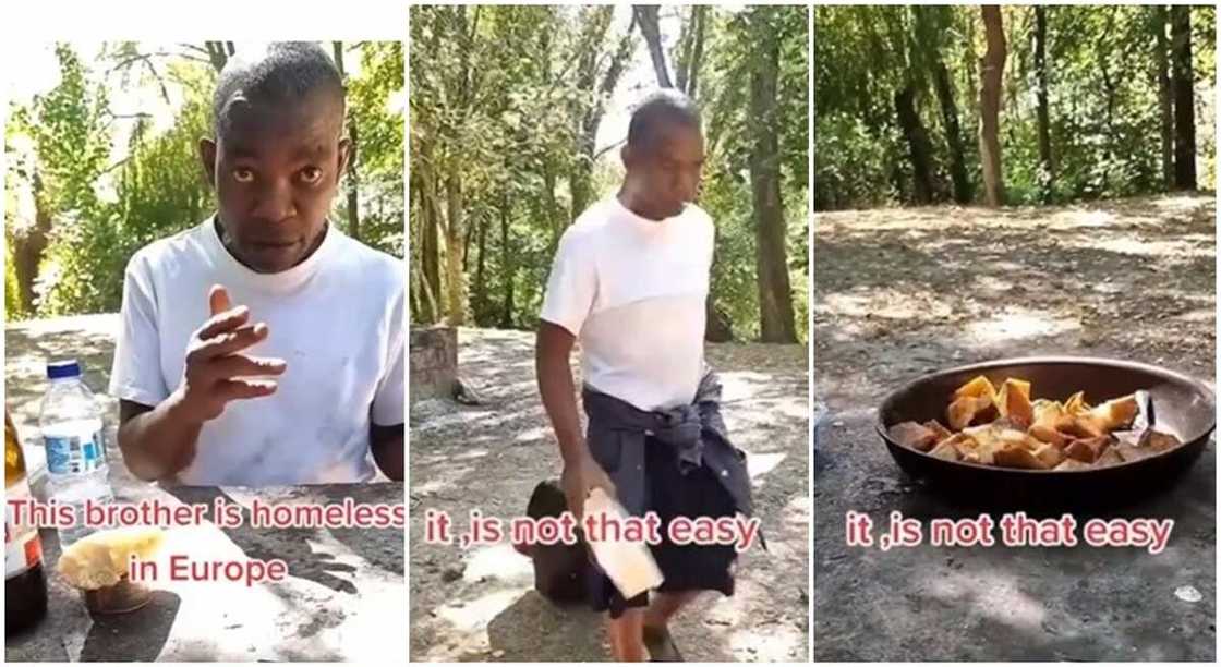 Photos of Nigerian man who claims to be homeless in Europe. Photos of Nigerian man who claims to be homeless in Europe.