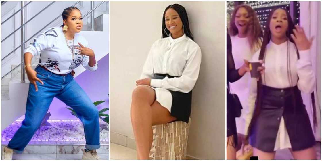 Toyin Abraham and Adesua Etomi Step out in Style Rocking Their Husbands' Clothes Toyin Abraham and Adesua Etomi Step out in Style Rocking Their Husbands' Clothes
