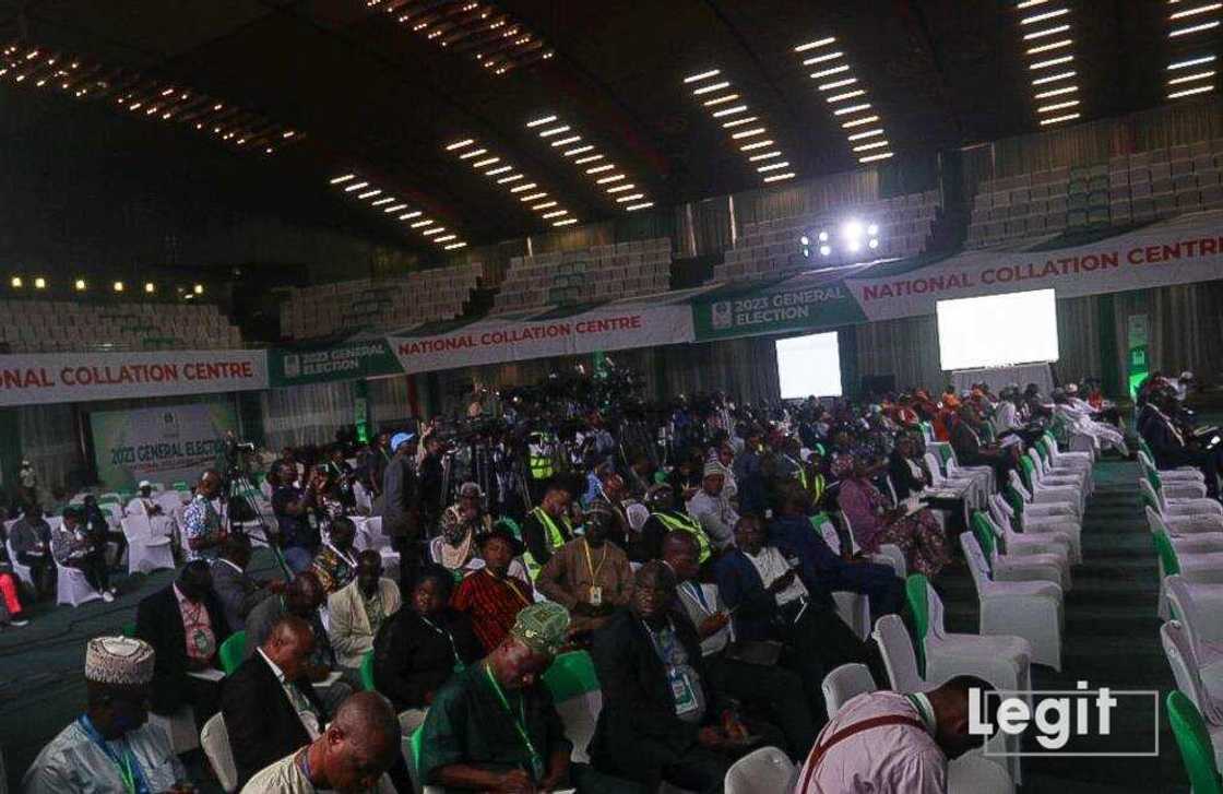 Cross section of journalists and observers at the national collation centre