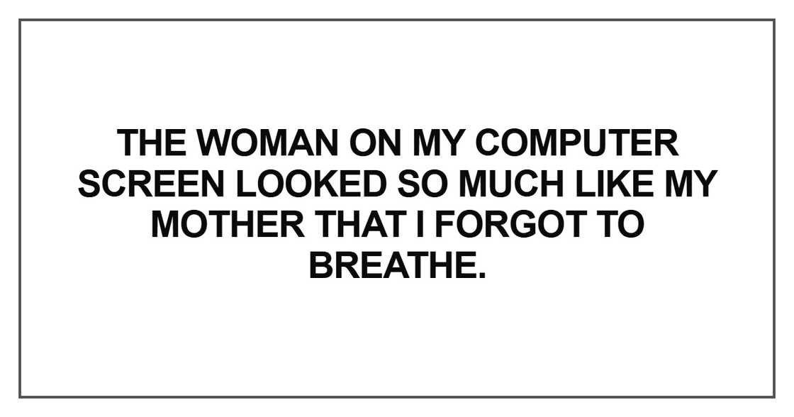 The woman on my computer screen looked