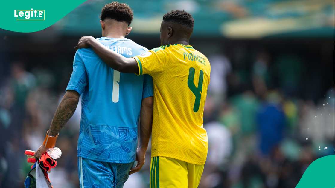 Ronwen Williams, Teboho Mokoena, Bafana Bafana, South Africa, Czech Republic, 2026 FIFA World Cup. Ronwen Williams, Teboho Mokoena, Bafana Bafana, South Africa, Czech Republic, 2026 FIFA World Cup.