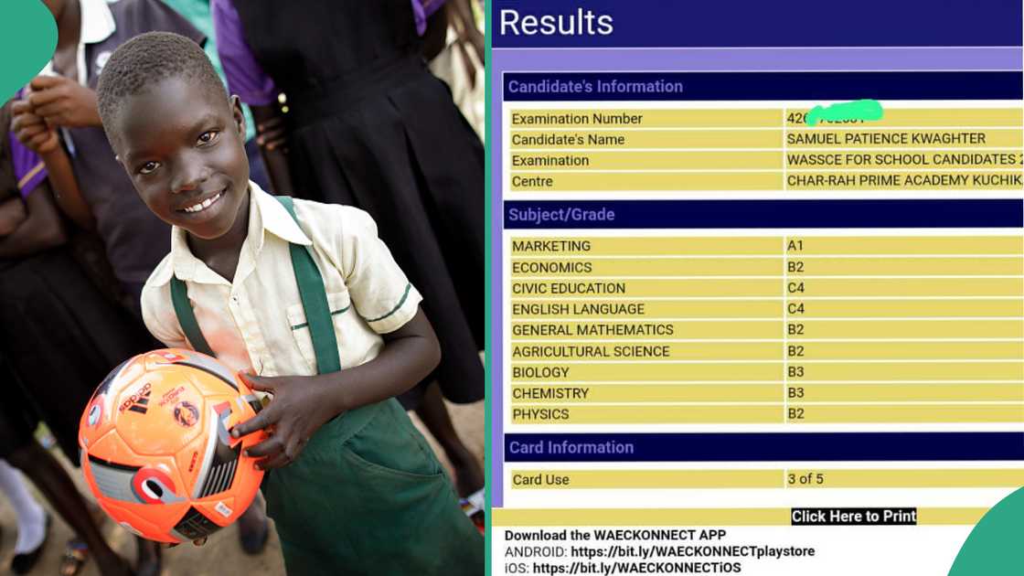 Reactions as man flaunts WAEC result of his sister who got 237 in UTME