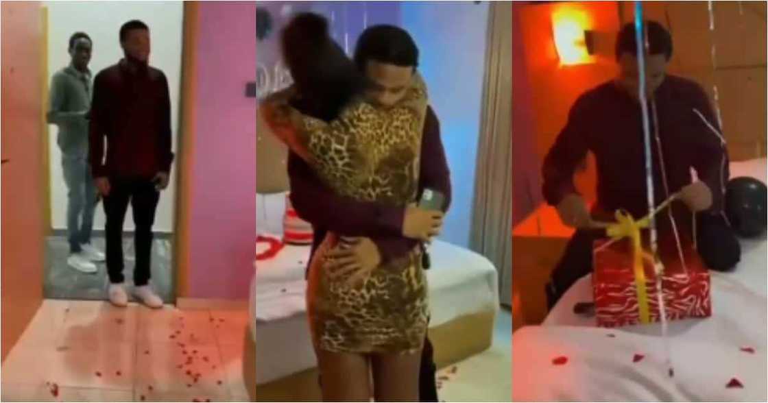 Pretty lady leaves boyfriend emotional as she with lavish birthday surprise in bedroom video Pretty lady leaves boyfriend emotional as she with lavish birthday surprise in bedroom video