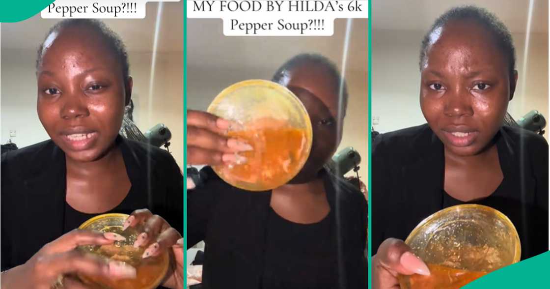 Lady complains over pepper soup she bought at Food by Hilda restaurant