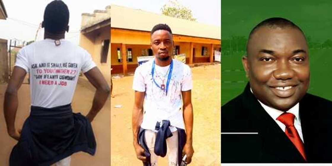 Enugu State graduate demands job from Governor Ifeanyi Ugwuanyi Enugu State graduate demands job from Governor Ifeanyi Ugwuanyi
