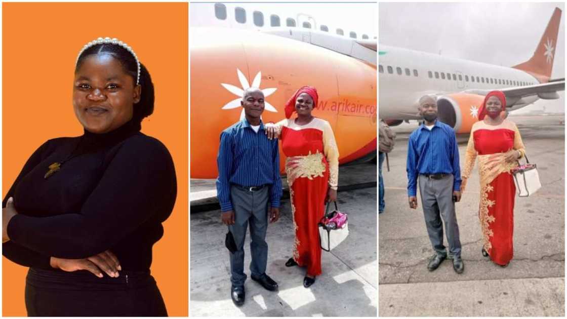 She said it is the first time her parents would be boarding a plane. She said it is the first time her parents would be boarding a plane.