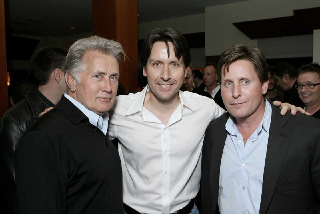 Martin Sheen, Ramone Estevez and Emilio Estevez at a party